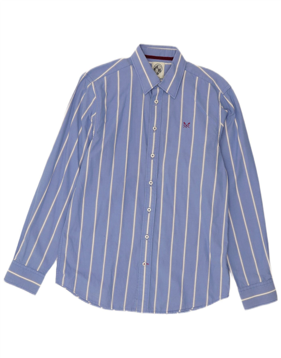 Crew Clothing Cămașă croită pentru bărbați, bumbac cu dungi albastre medii