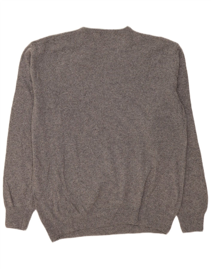 Pulover pentru bărbați Kappa cu decolteu în V, 3XL, lână de miel gri