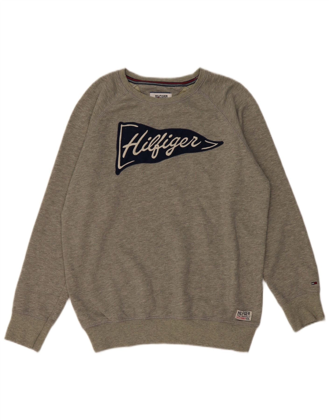 TOMMY HILFIGER Hanorac grafic pentru bărbați Pulover mic, gri, bumbac