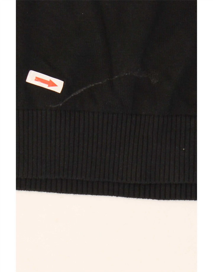 Pulover Tommy Hilfiger pentru bărbați, cu decolteu în V, bumbac mediu negru