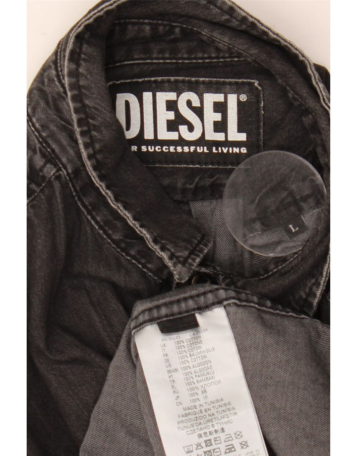 Cămașă din blugi pentru bărbați Diesel mare, negru, bumbac