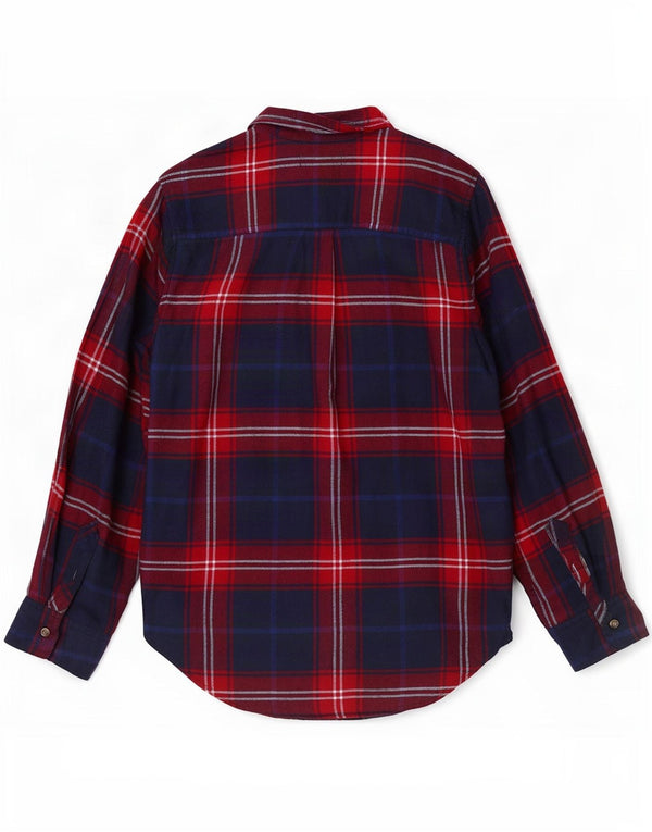 Cămașă Hollister pentru femei Boyfriend Fit Flannel UK 10 Small Blue Plaid Viscose