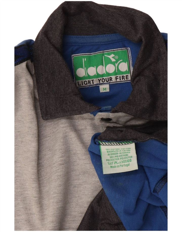 Tricou polo pentru bărbați Diadora, gri mediu, bumbac color bloc