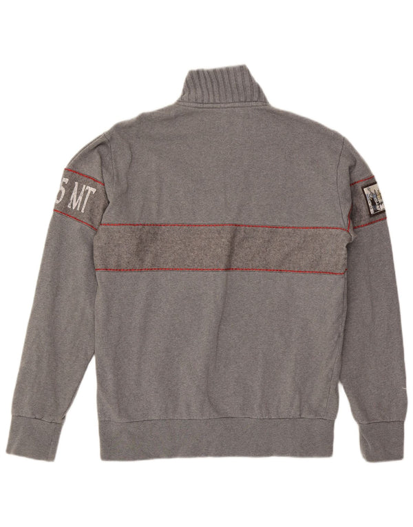 Pulover pentru bărbați Diadora, cu grafic, cu fermoar, cu gât, XL, bumbac cu pete gri