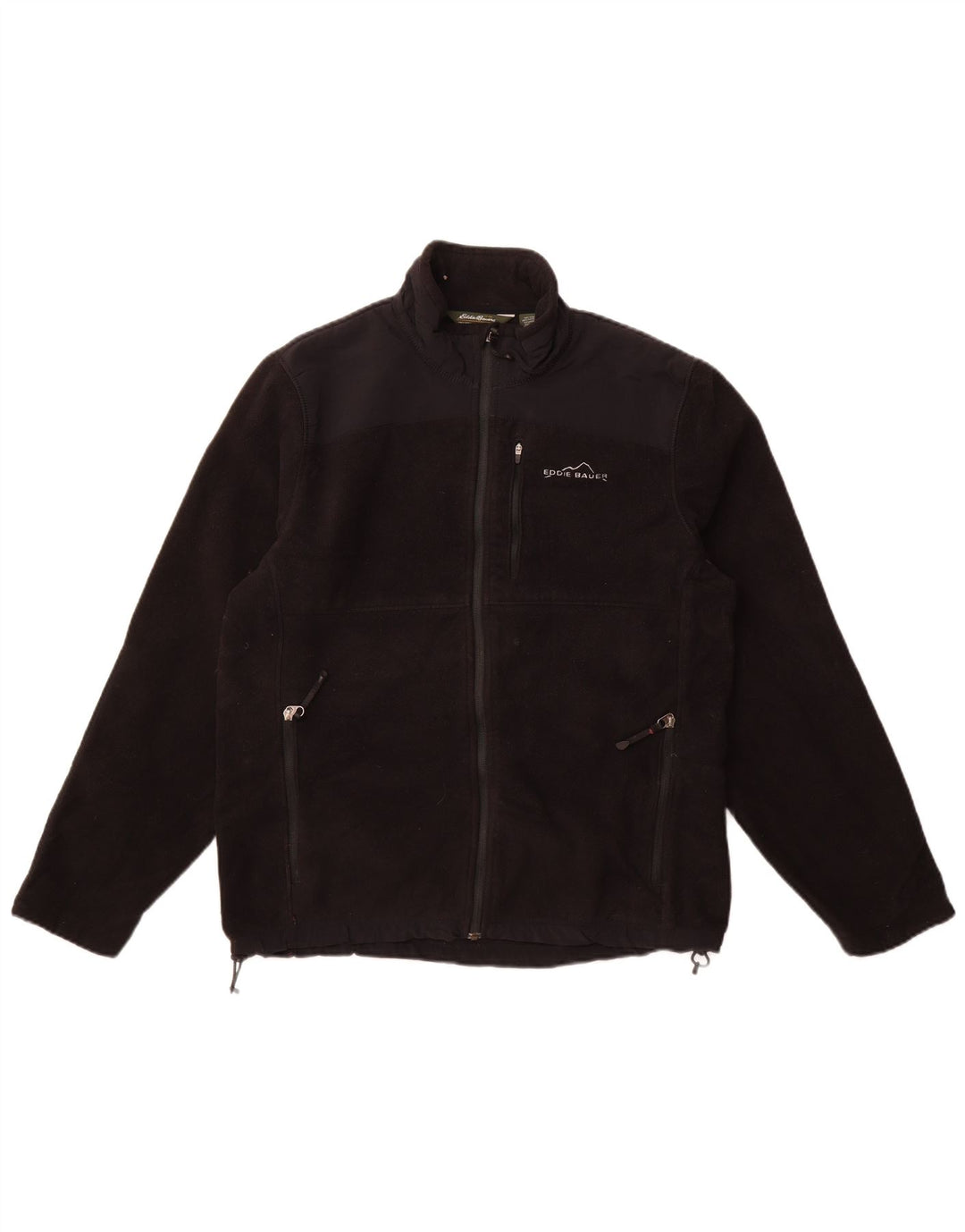 Eddie Bauer Mens Fleece Jacket UK 38 Medium Black Polyester