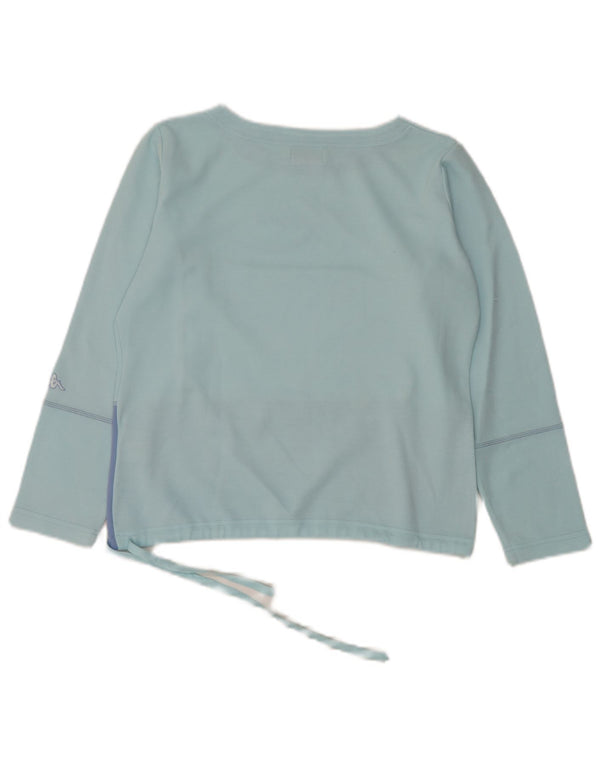 Top grafic pentru fete Kappa cu mânecă lungă 13-14 ani 2XL, albastru, bloc de culoare