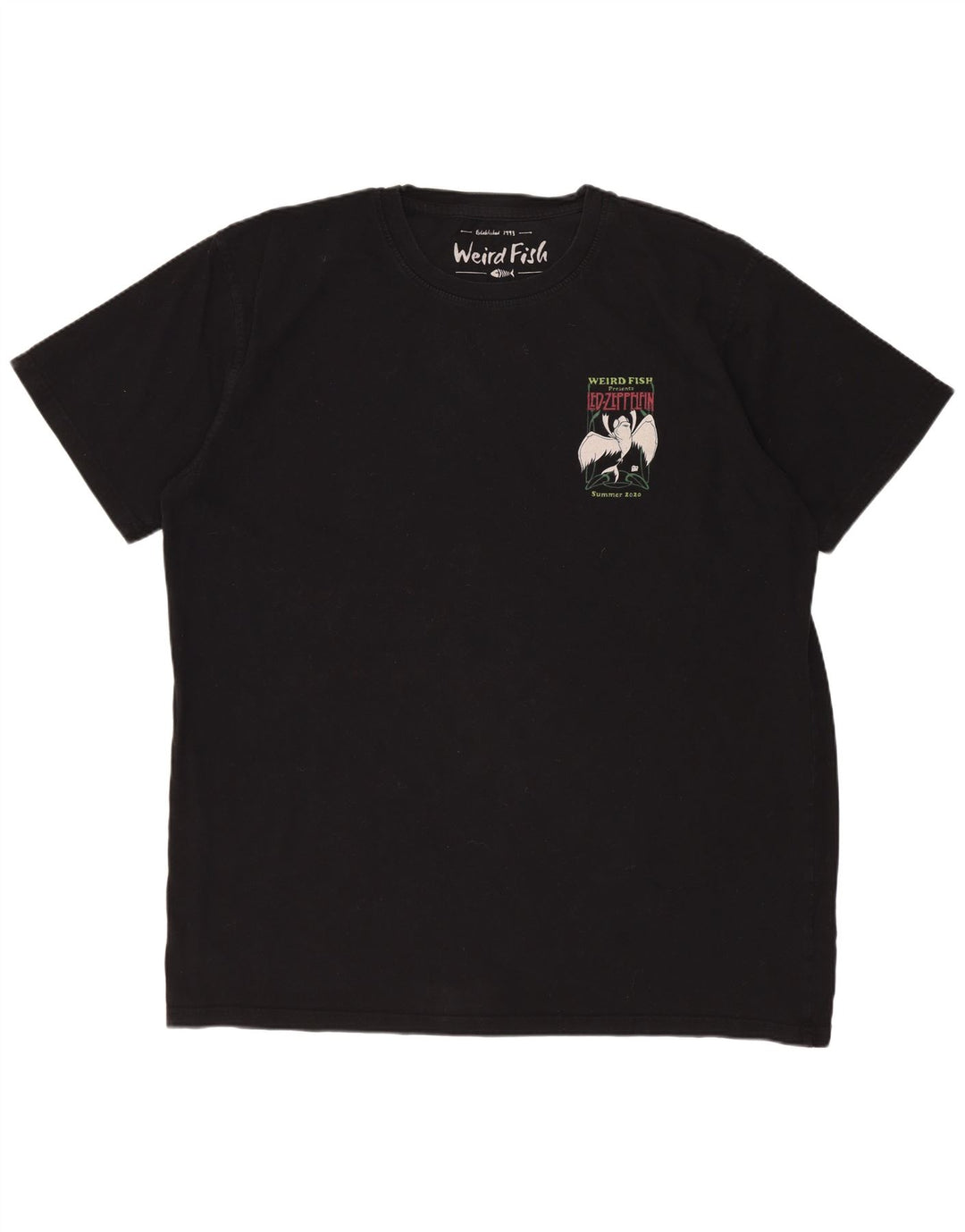 WEIRD FISH Tricou grafic pentru bărbați Top XL Bumbac negru