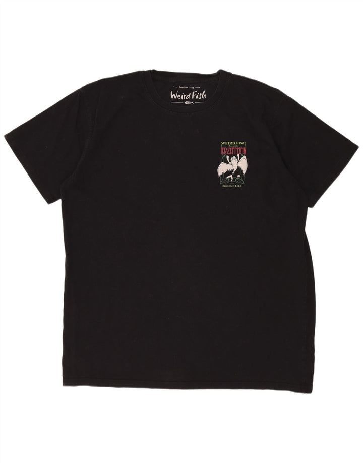 WEIRD FISH Tricou grafic pentru bărbați Top XL Bumbac negru