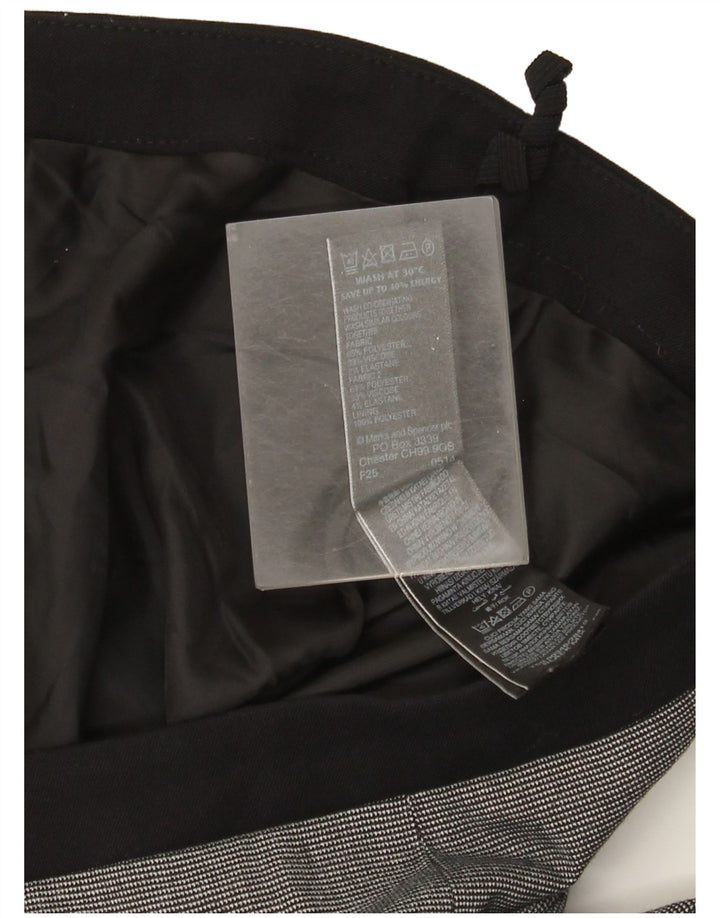 Fusta creion pentru femei Marks & Spencer UK 14 mare W34 poliester cu check negru