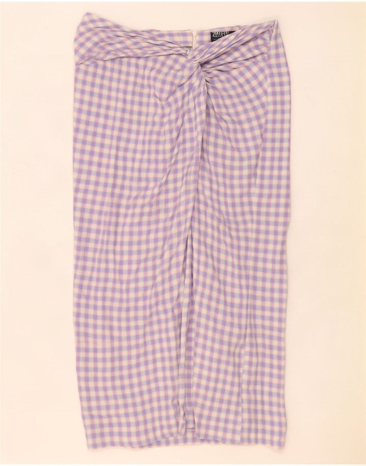 Fusta Maxi pentru femei Zara, mare W32 Vichy violet