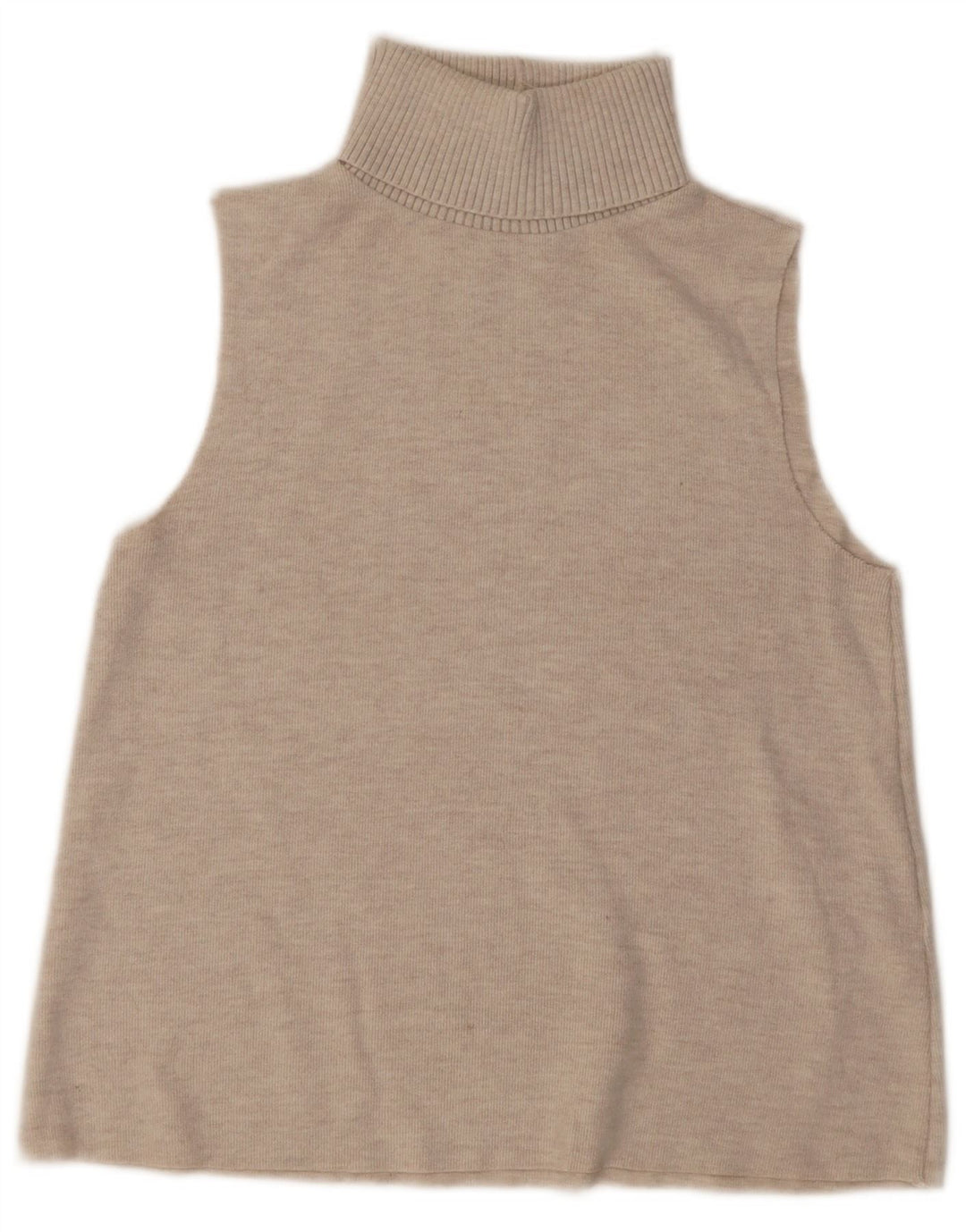 Pulover pentru femei fără mâneci cu gât rulat Zara UK 12 Bej mediu