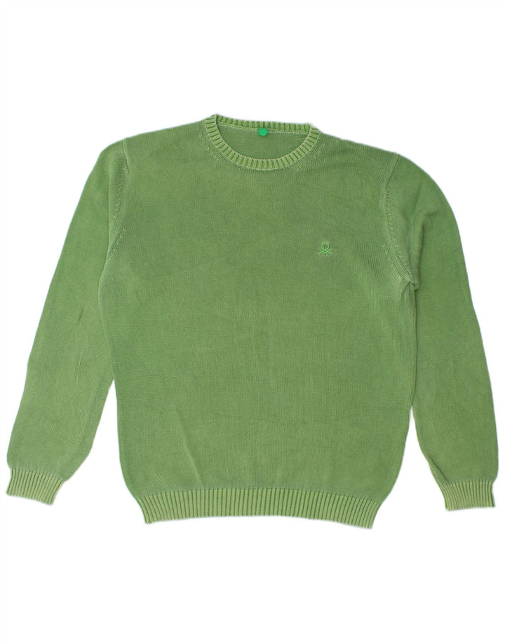 Pulover Benetton pentru bărbați cu decolteu, verde mediu