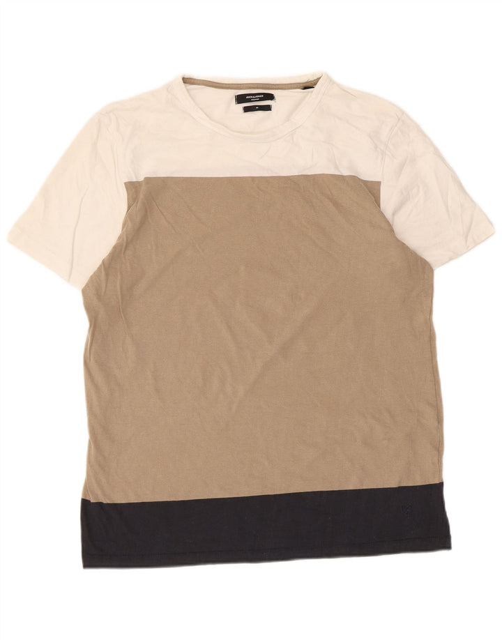 Tricou Jack & Jones pentru bărbați Top Medium Bej Colorblock Bumbac