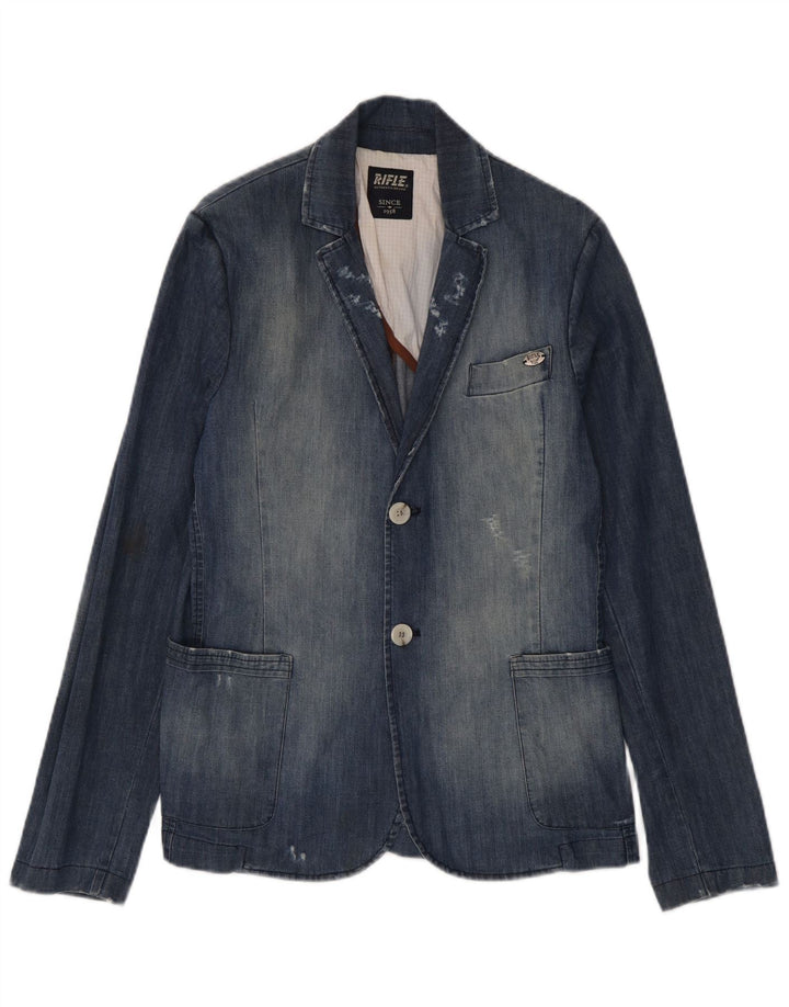Jachetă pentru bărbați Rifle din denim învechit UK 38, bumbac albastru mediu