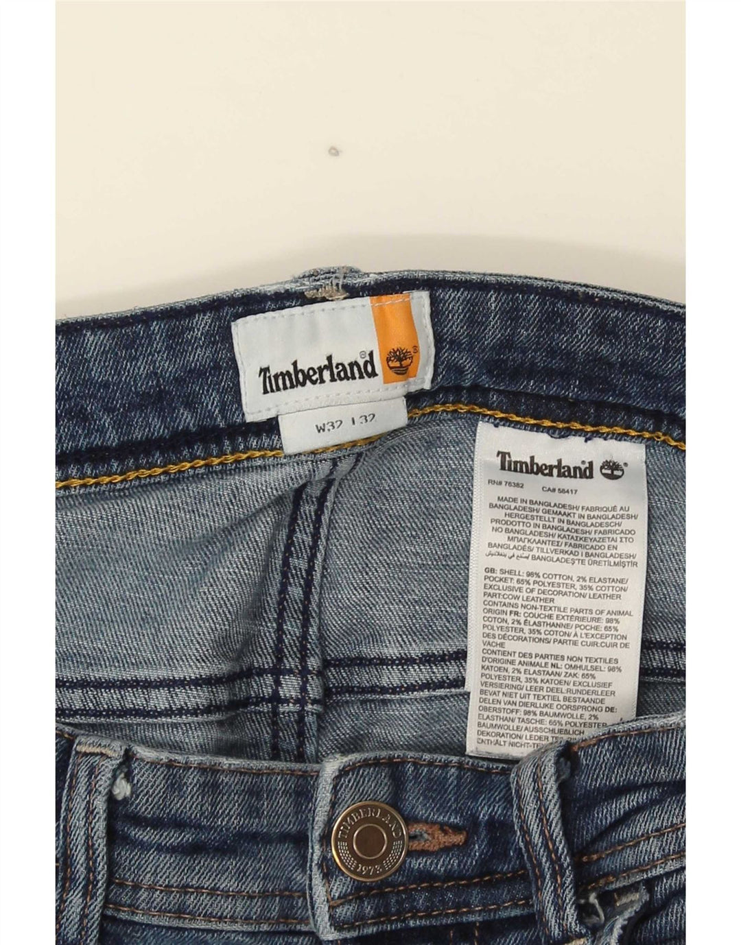 Blugi bărbătești Timberland Slim W32 L32 Albastru Bumbac