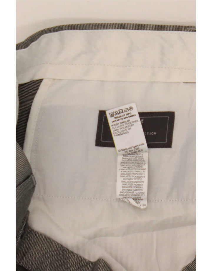 Pantaloni de costum pentru bărbați Marks & Spencer, cu ajustare normală, L36 L31, poliester gri