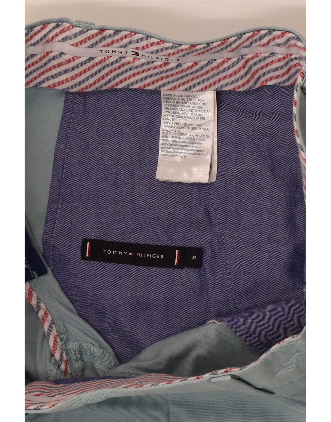 Pantaloni scurți chino Tommy Hilfiger pentru bărbați W32, bumbac albastru mediu