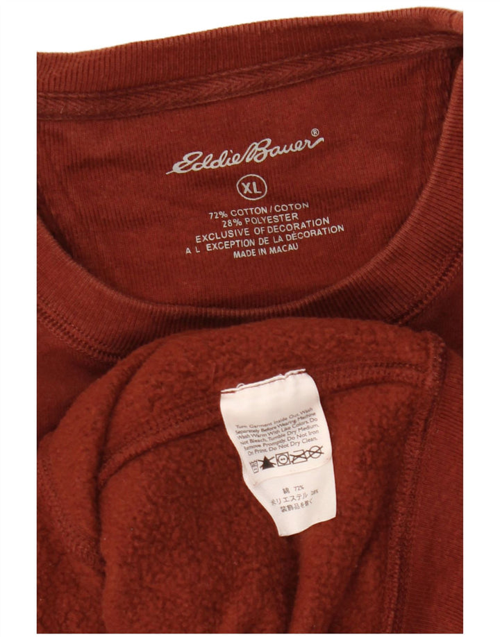 EDDIE BAUER Pulover grafic pentru bărbați XL bumbac maro