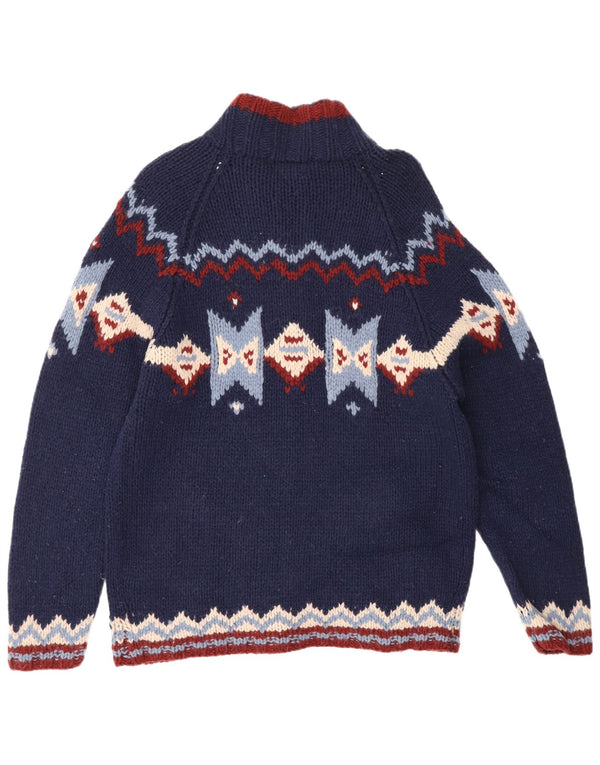 Pulover cardigan pentru bărbați S. Moritz XL Blue Fair Isle Lână