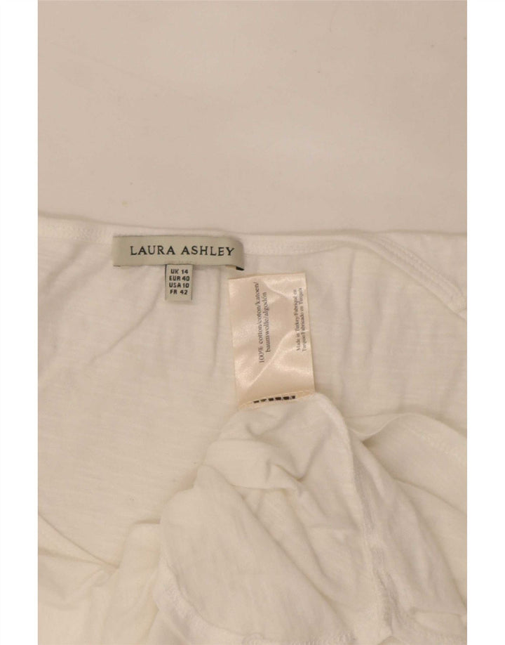 Top cu tunică pentru femei Laura Ashley UK 14, mare, alb, bumbac