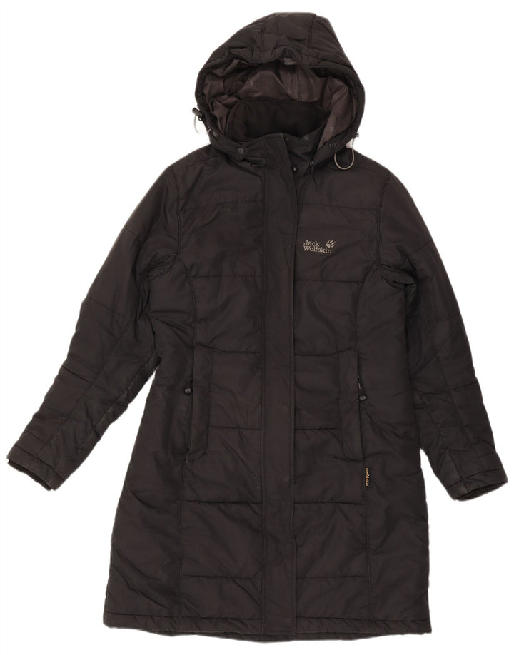 Jack Wolfskin Jachetă căptușită cu glugă pentru femei UK 10 Poliester negru mic