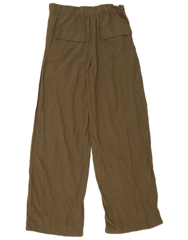 Pantaloni chino pentru femei cu talie înaltă Zara Mediu L30 L32 Kaki cu dungi