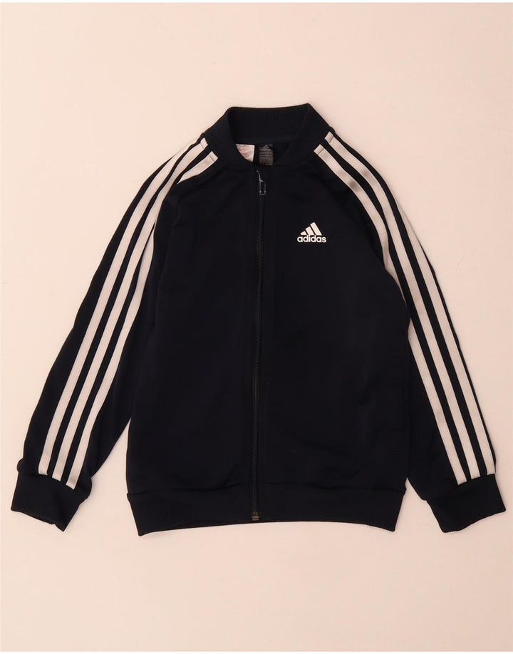 Jachetă de trening pentru băieți Adidas 6-7 ani, poliester bleumarin
