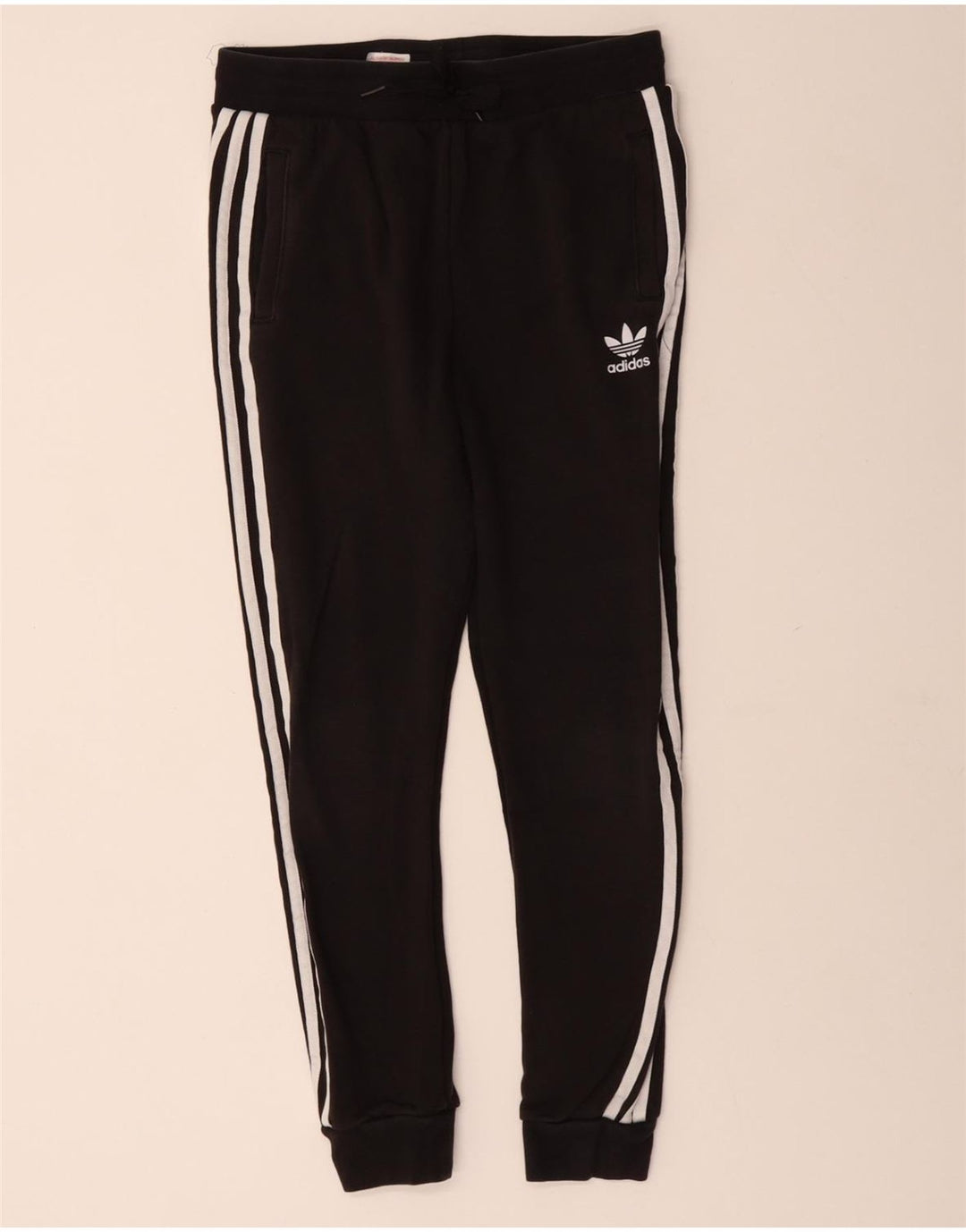 Pantaloni de trening ADIDAS pentru femei Joggeri UK 12 Bumbac mediu negru