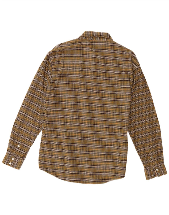 Cămașă de flanel pentru bărbați Wrangler, bumbac cu carouri mari, kaki