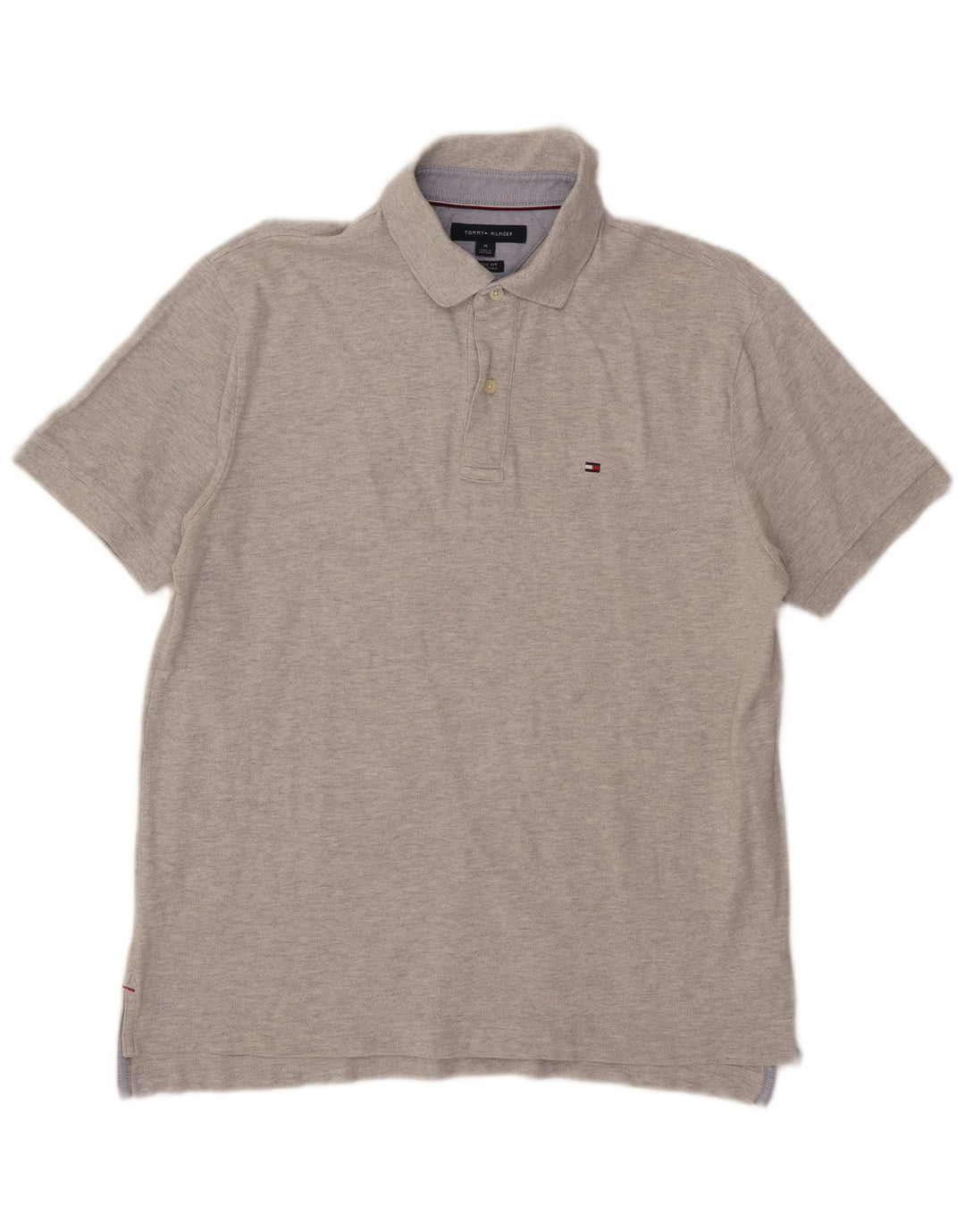 Cămașă polo Tommy Hilfiger pentru bărbați, cu tăiere clasică, din bumbac gri mediu