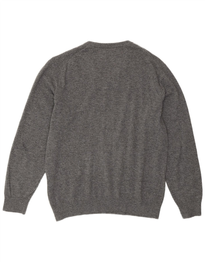 GANT Pulover cu decolteu în V pentru bărbați, XL, lână de miel gri