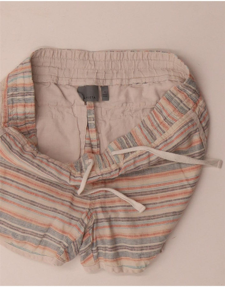 ATHLETA Womens Shorts US 4 Small W27 Multicoloured Striped Linen