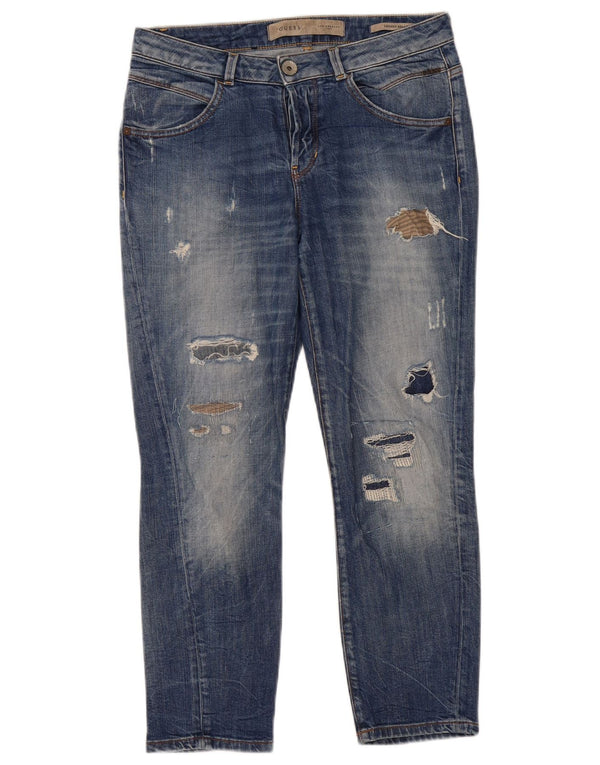 Blugi conici pentru femei Guess Distressed Fit, L26 L26, bumbac albastru