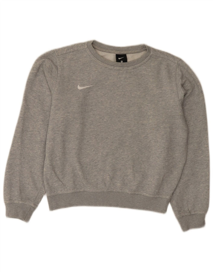Pulover Nike pentru băieți 10-11 ani, bumbac cu pete gri mediu