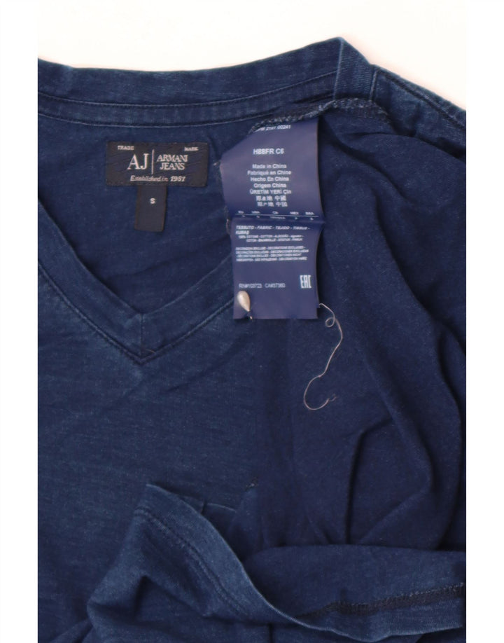 Tricou cu grafică Armani pentru bărbați Top mic albastru bumbac cu pete