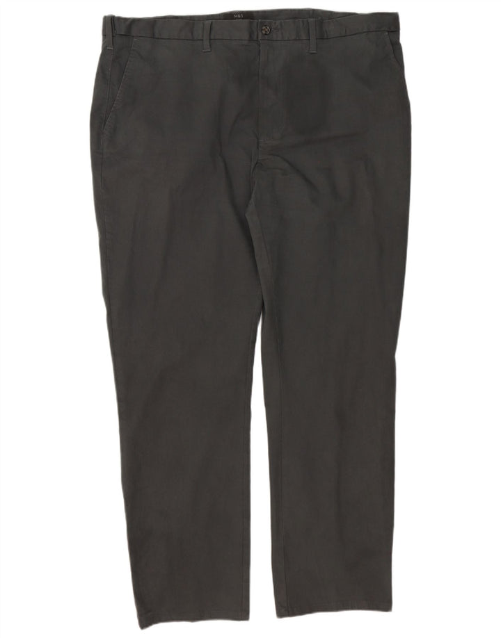 MARKS & SPENCER Pantaloni chino pentru bărbați, cu ajustare normală, L44 L33, bumbac gri