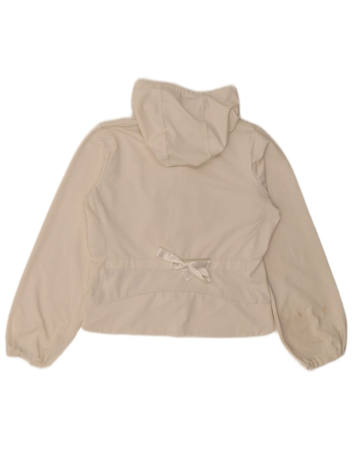 Jachetă de top cu glugă Nike Crop pentru femei UK 10/12 Medium White