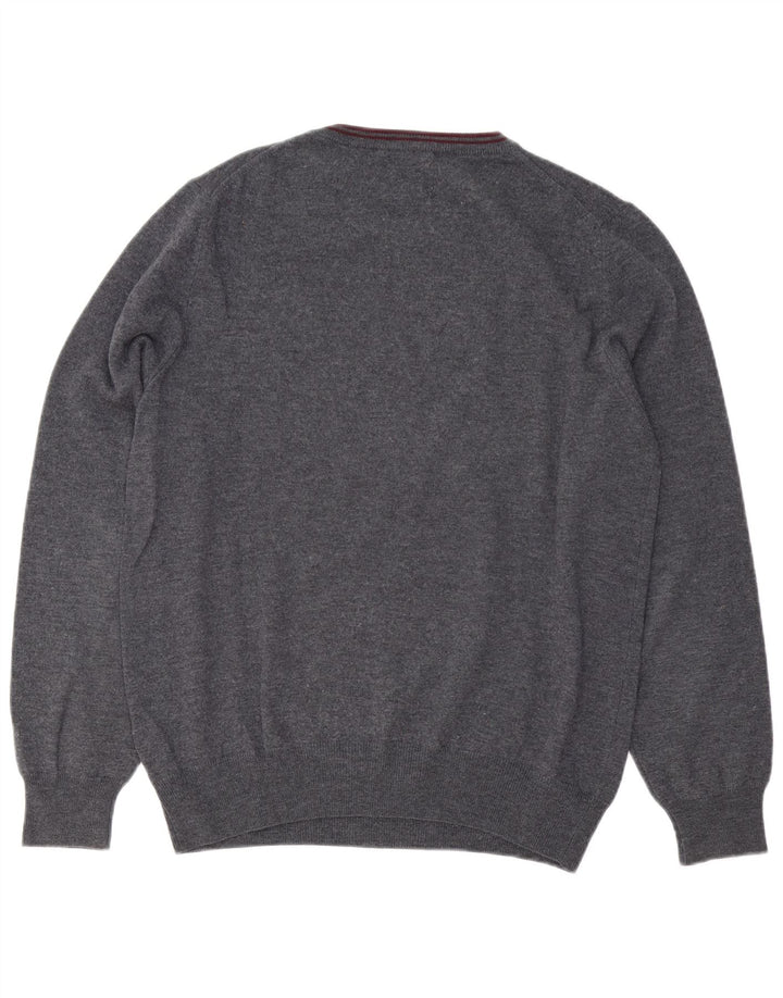 Fred Perry Pulover pentru bărbați cu gât crew, 2XL, lână gri