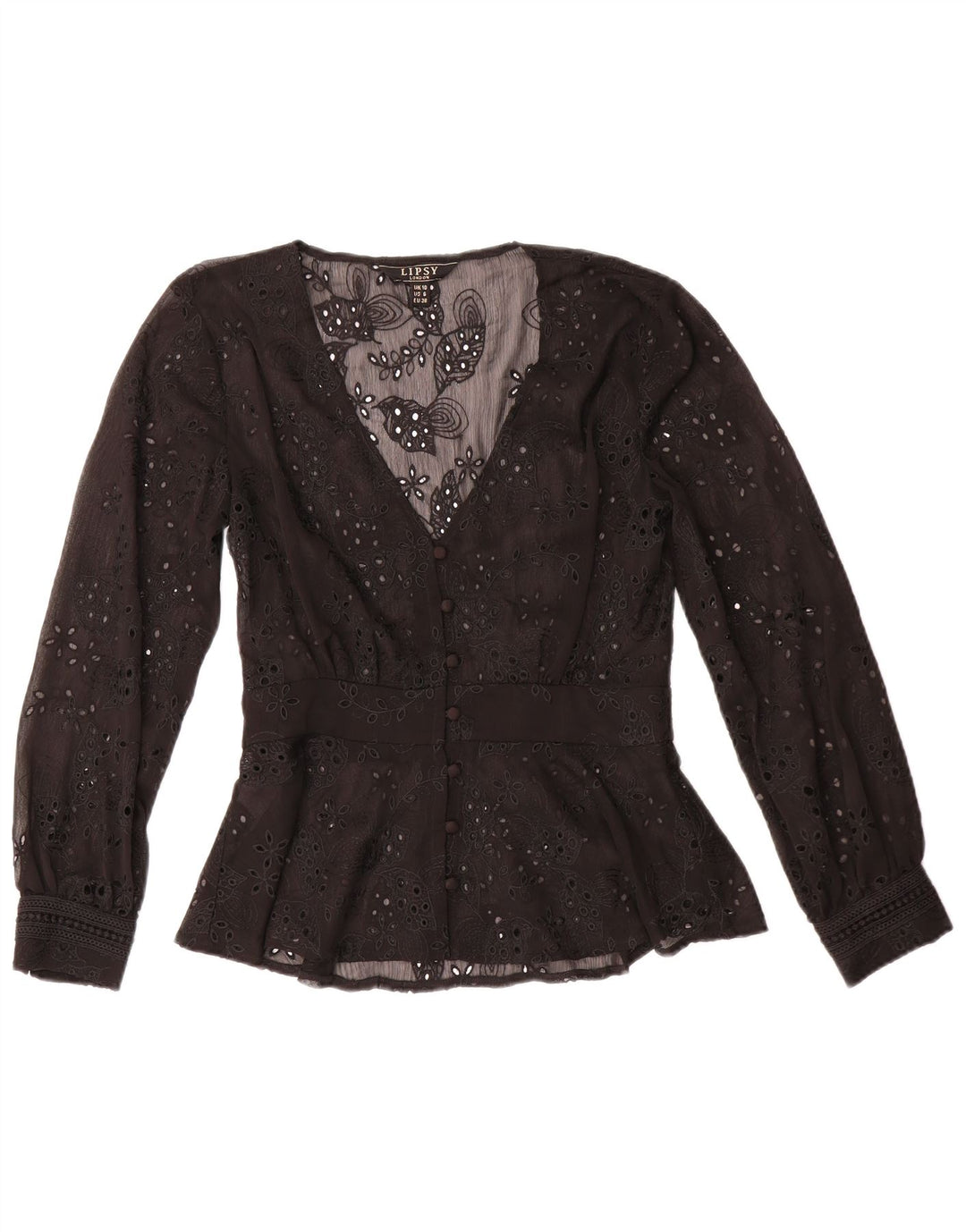 Bluză cămașă pentru femei Lipsy UK 10 Poliester floral negru mic