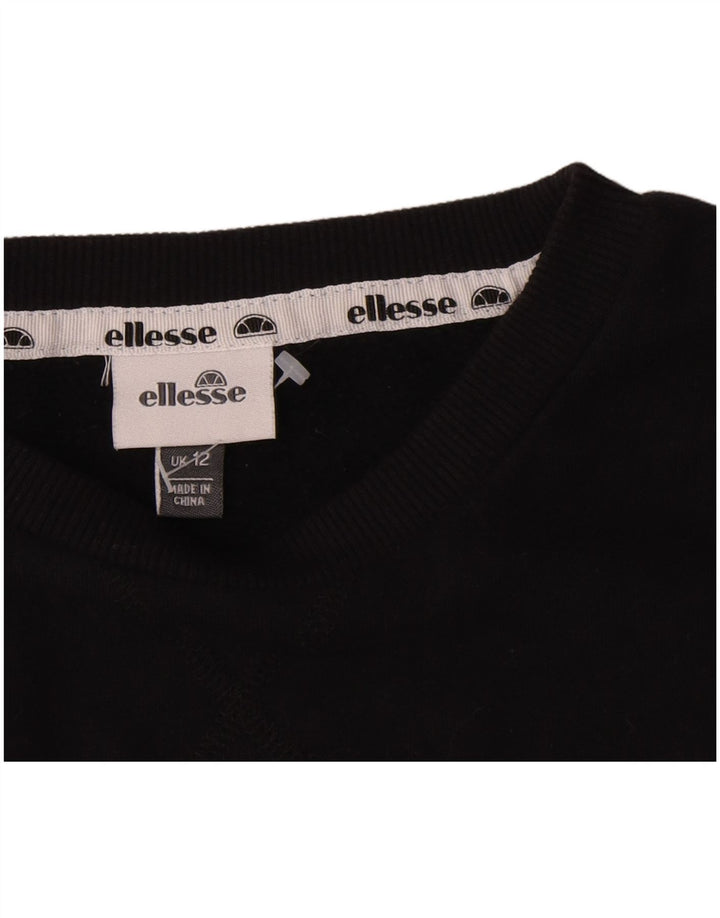 Pulover cu grafic pentru femei Ellesse UK 12 Bumbac mediu negru