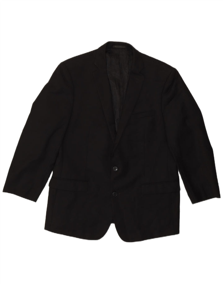 Jachetă pentru bărbați Calvin Klein, slim fit, cu 2 nasturi, UK 44 2XL, lână neagră