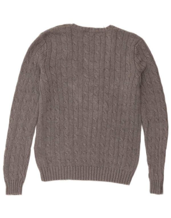 Pulover pentru femei Ralph Lauren cu decolteu în V UK 10 mic bumbac gri