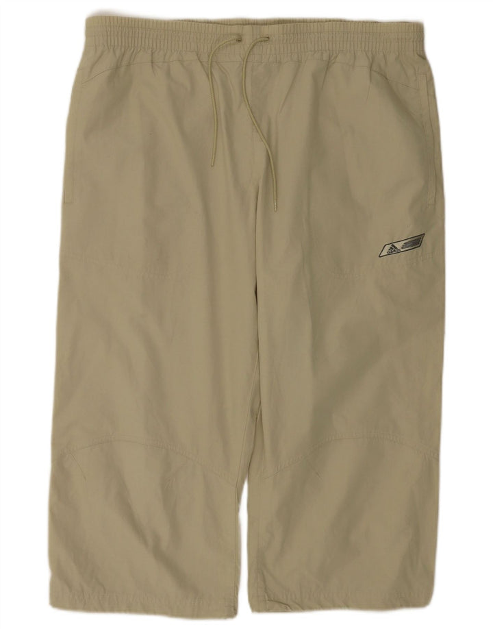 Pantaloni de trening capri Adidas pentru bărbați, poliester mediu kaki