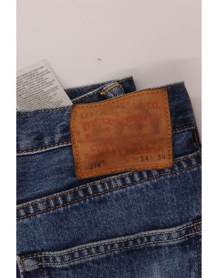 Blugi drepti pentru bărbați LEVI'S 514 W34 L34 Bumbac albastru