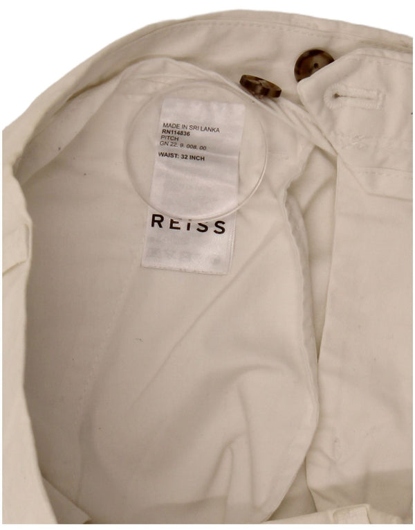 Pantaloni Chino Drepți Reiss Bărbați L32 L30 Bumbac Alb