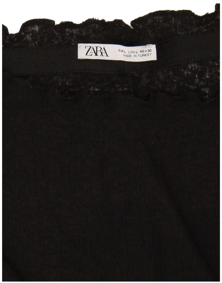 Bluză fără mâneci pentru femei ZARA UK 16 Large Black