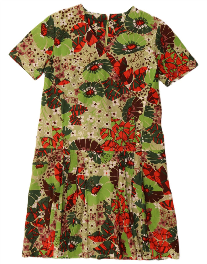 Rochie de bază vintage pentru femei UK 16 mare, verde, florală