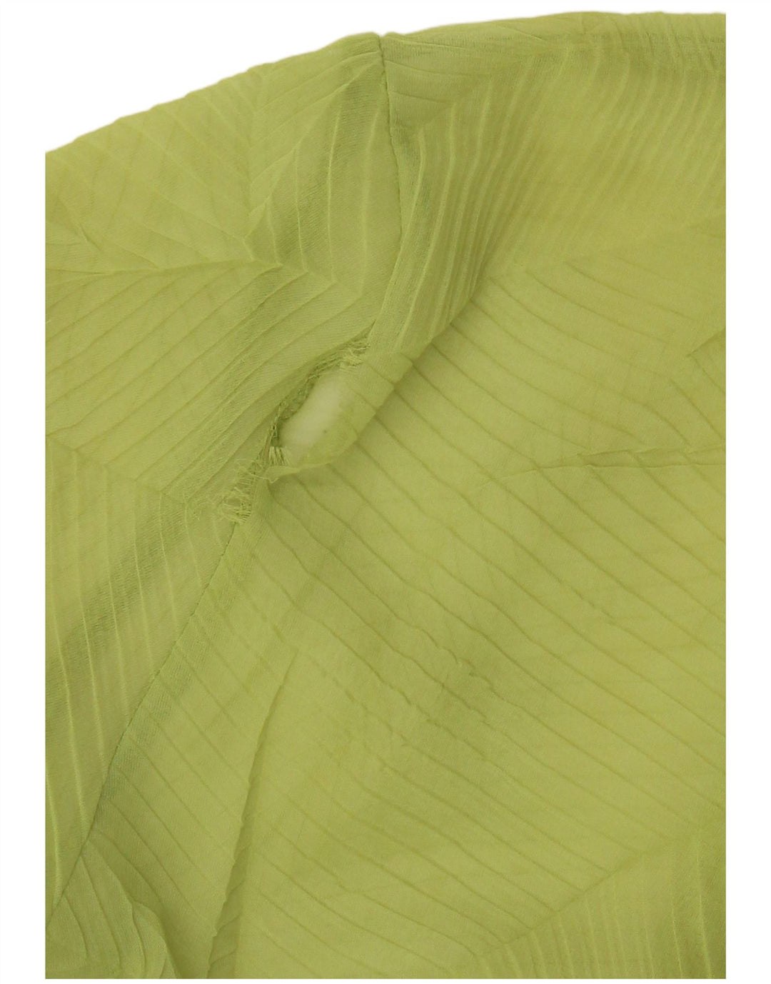 Vintage Crop Cravată Frontală Femei See Through Top UK 14 Medium Green Dunge