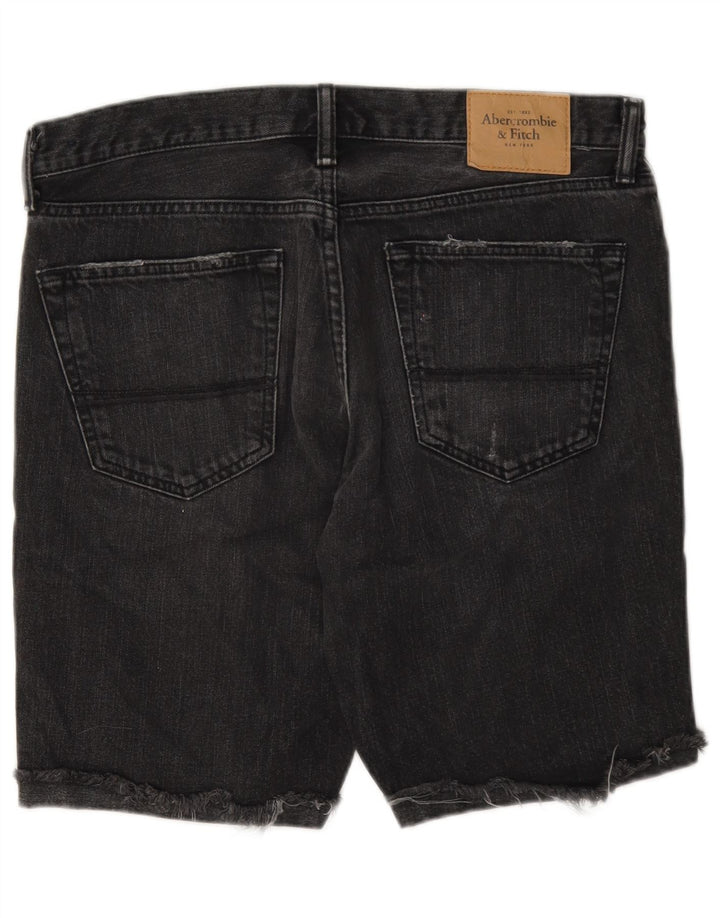 Pantaloni scurți din denim pentru bărbați Abercrombie & Fitch W33 bumbac gri mediu