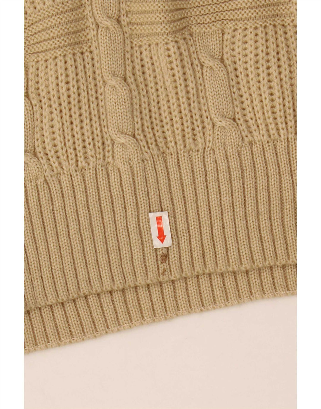 Pulover vintage pentru bărbați cu gât roșu IT 50 Medium Bej Acrilic
